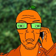bogdanoff closed_mouth froot glasses orange_skin phone stubble subvariant:chudplier variant:chudjak variant:markiplier_soyjak // 500x500 // 80.5KB