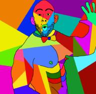 arm bowtie buff ear hand hands_up nipple open_mouth soyjak stubble trend:colorjak variant:nojak waving // 1000x976 // 140.9KB