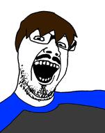 brown_hair glasses jake jakparty_soy jartycuck open_mouth red_and_gray_shirt stubble variant:bottlejak variant:unknown // 702x892 // 16.8KB