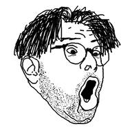 ear glasses hair open_mouth soyjak stubble variant:unknown // 357x354 // 31.0KB