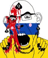 animal bbc blush ear facial_mark flag flag:limburg forehead_mark glasses hair hand limburg lion netherlands nose_piercing nose_ring open_mouth painted_nails queen_of_spades soyjak stubble subvariant:slutson subvariant:spadeson tattoo variant:cobson // 723x861 // 163.3KB