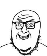 crooked_teeth glasses smile soyjak stubble template variant:volcanojak // 677x799 // 8.0KB