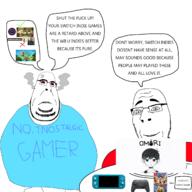 2k angry biting_lip bloodshot_eyes carnival chasing_aurora clothes fat little_inferno nihilumbra nintendo nintendo_switch omori plate rcmadiax shovelware smile smoke speech_bubble stubble subvariant:blobson subvariant:hornyson subvariant:nucob team17 teeth text tshirt typoman variant:cobson vein video_game yokus_island_express // 1280x1280 // 532.5KB