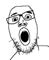 glasses open_mouth soyjak stubble variant:unknown // 239x291 // 8.0KB