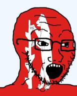 animal bear british england flag flag:warwickshire glasses hair looking_to_the_right open_mouth soyjak stubble teeth united_kingdom variant:soyak warwickshire // 644x800 // 71.0KB