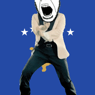 angry animated country dance flag flag:kosovo full_body gangnam_style glasses irl kosovo open_mouth soyjak star stubble variant:cobson // 300x460 // 499.2KB