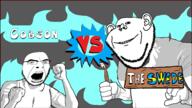 3soyjaks angry arm ear glasses hand holding_object meta:tagme open_mouth paintbrush pizza_tower smile stubble swede_(artist) teeth variant:cobson variant:impish_soyak_ears variant:soyak vs // 1920x1080 // 655.9KB