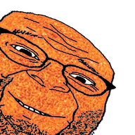 glasses orange_skin series:spacejaks smile soyjak space star_(sky) stubble sun variant:its_out_get_in_here // 590x590 // 597.3KB