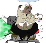 arm brain brown_skin clothes country fart fat firearm flag full_body glasses gun hand holding_gun holding_object holding_pistol horn leg map_(pedophile) mcdonalds mexican_twink mexico nazism open_mouth pedophile pistol poop small_brain soyjak speech_bubble suicide swastika text trend:slopjak variant:chudjak weapon // 2126x2029 // 997.0KB