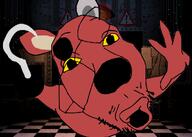 animatronic ear eyepatch fisheye_lens five_nights_at_freddy's five_nights_at_freddy's_2 fnaf foxy_(fnaf) glasses jump jumpscare office open_eyes open_mouth screaming soyjak stubble variant:fisheyejak withered_foxy yellow_sclera // 1047x747 // 454.5KB