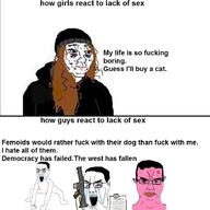 angry animal cat female gun variant:chudjak wojak // 891x891 // 72.5KB