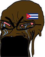 bloodshot_eyes crying cuba cuba_vs_puerto_rico distorted flag:cuba glasses monkey nigger seething selfish_little_fuck shitskin soyjak stinky stubble variant:soyak // 1284x1630 // 247.6KB