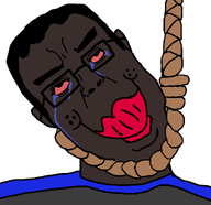 ack black_skin bloodshot_eyes crying hair hanging jake nigger noose red_lips rope subvariant:a24_slowburn_chudjak suicide trend:jartycuck variant:a24_slowburn_soyjak variant:chudjak // 1100x1068 // 40.5KB