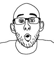 alternate ear glasses open_mouth soyjak stubble thick_eyebrows variant:nojak // 565x618 // 10.4KB