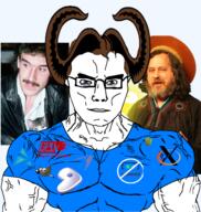 GNULinux animal arch_linux artix buff cat gentoo gimp gnu horn leather_jacket linux richard_stallman subvariant:chudjak_front subvariant:muscular_chud terry_davis ubuntu variant:chudjak x11 x_window_manager xorg xwin // 3000x3171 // 4.1MB