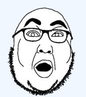 glasses open_mouth soyjak stubble variant:unknown // 383x430 // 19.1KB