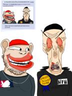 angry artist:rhubarb_15 black_shirt bloodshot_eyes clothes euromutt grey_teeth hair half_open_mouth limp_bizkit necklace nine_inch_nails skinny smile stubble subvariant:euromutt subvariant:impish_amerimutt tranny_artstyle variant:impish_soyak_ears variant:markiplier_soyjak white_skin // 768x1024 // 361.7KB