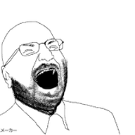 animated byonbyon clothes glasses laughing open_mouth poyopoyo soyjak stubble variant:unknown // 255x170 // 127.6KB