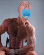 baby bernd_schmidt black_eyes ear gigachad glasses muscles muscular_guy pacifier realistic small_eyes soyjak stubble variant:gapejak // 497x617 // 304.3KB