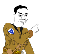 closed_mouth eyebrows glasses hair lips looking_to_the_right military_uniform nose pointing slavic slovenia variant:chudjak world_war_2 // 2701x2498 // 255.8KB