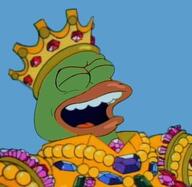 amphibian closed_eyes crown frog gem kek king laughing meta:not_oc nas:pepe open_mouth pepe_the_frog // 367x358 // 18.4KB