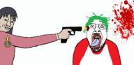 4chan a_(soyjak_party) anime award badge gun hair sakaki_(azumanga_daioh) soyjak_party tongue variant:chudjak yotsoyba // 1484x716 // 192.9KB