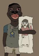 anti_soytan artist:antiswarthy award bloodshot_eyes brown_skin closed_mouth clothes crying dakimakura glasses holding_dakimakura holding_object meta:tagme nigger shorts stain subvariant:jartycuck transheart trend:jartycuck variant:chudjak variant:soytan // 550x790 // 23.7KB