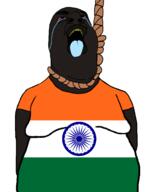 big_lips big_nose blue_tongue crying dravidian fat flag:india hanging nigger pajeet red_sclera rope shitskin total_pajeet_death variant:hydejak yellow_teeth // 961x1227 // 152.1KB