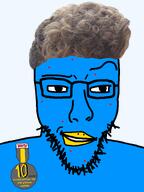 acne badge beak bird blue_skin broccoli_hair eyebrow_raise hair immigrant looking_to_the_right nusoicaca series:x_inmigrants smug squinting transparent_background twitter_immigrant variant:lesoyface x xitter xitter_immigrant zoomer zoomer_hair // 578x770 // 191.3KB