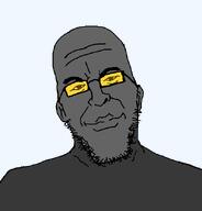 glasses grey_skin pursed_lips soot soot_colors soyjak_party stubble variant:epsteinjak // 616x642 // 9.7KB