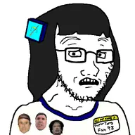 clothes concerned glasses hair hello_my_name_is_(sticker) looking_at_you namefags stubble templeos terry_davis variant:soyak white_background // 2048x2048 // 234.7KB