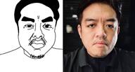 angry asian closed_mouth hair irl looking_at_you mustache selfie soyjak stubble variant:unknown // 1920x1034 // 373.4KB