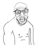 angry animated arm buff clenched_teeth coomer ear fast glasses hand masturbation mustache soyjak stubble variant:feraljak wrinkles // 639x715 // 58.7KB