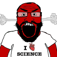 angry beard clothes glasses head_steam i_love open_mouth red_skin science soyjak subvariant:science_lover tshirt variant:markiplier_soyjak // 800x789 // 180.2KB