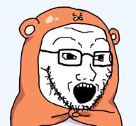 animated anime excited glasses open_mouth soyjak stubble umaru variant:soyak // 851x791 // 37.3KB