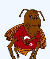 animal antenna brown_skin cockroach crying dark_skin flag:turkiye full_body islam judaism looking_to_the_left roach scared shaved shitskin soyjak star_and_crescent star_of_david tear template transparent_background turkroach tvrkaryan variant:gapejak wing // 838x989 // 35.1KB