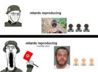 baby brown_skin glasses nazi_flag nazism nigger place_japan smug stubble swastika tattoo text // 1453x1070 // 559.3KB