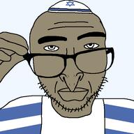 brown_skin closed_mouth clothes glasses hand hat holding_object jewish_nose judaism kike kippah series:yehudyakim stubble tallit variant:sobot // 548x548 // 23.4KB