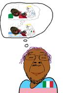 5soyjaks angry argentina arm blood bloodshot_eyes blue_eyes brown_skin buff chainsaw closed_mouth country crying decapitation fat flag flag:argentina flag:italy flag:transgender_pride_flag glasses gore hair hand holding_chainsaw holding_object italy murder mustache nazism open_mouth purple_hair queen_of_spades side_profile soyjak spade stubble subvariant:chainsaw_bernd swastika thinking thought_bubble tranny variant:bernd variant:chudjak yellow_hair yellow_teeth // 806x995 // 242.7KB