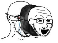 bloodshot_eyes crying gigachad glasses mask open_mouth soyjak stubble variant:soyak // 2048x1536 // 348.0KB