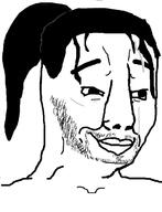 chud closed_mouth hair jetstream_sam metal_gear metal_gear_rising smile soyjak stubble variant:chudjak // 535x699 // 45.1KB