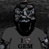 beard cave clothes coal coal_skin glasses grey_shirt i_hate irl_background no_symbol open_mouth soyjak subvariant:science_lover tshirt variant:markiplier_soyjak // 800x789 // 556.9KB