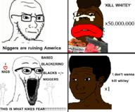 afro angry black_skin bone gun nigger soyjak subvariant:wewjak text variant:soyak watermelon // 677x562 // 172.0KB