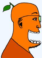 clothes ear eyebrows froot fucky janny leaf open_mouth orange_skin side_profile soyjak stubble teeth variant:fuckhead // 512x697 // 11.5KB