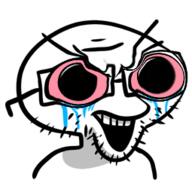 angry bloodshot_eyes crying deformed glasses open_mouth shadow soyjak stonetoss stubble variant:tossjak // 255x255 // 47.2KB