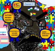 Zionist-Y_(Namefag) angry autism autism_patient_award award awards beard black_skin bloodshot_eyes brown_skin crying dark_skin esl esl_award eyebrows flag:israel flag:lesotho flag:minor_attracted_person flag:progress_pride_flag flag:transgender_pride_flag flag:zoophilia_pride_flag flies glasses happy_merchant israel jewish_nose jews judaism lesotho long_nose meta:tagme nigger open_mouth pedophile posted_it_again_award progress_pride_flag puzzle_piece seething slopjak stink_lines text tranny variant:soyak zero_empathy_award zoophile // 785x731 // 595.8KB