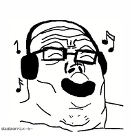 animated closed_eyes glasses headphones music poyopoyo smile variant:tony_soprano_soyjak // 400x394 // 232.2KB