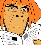 closed_mouth freckles hair hand looking_at_you mymy_(ongezellig) newspaper ongezellig variant:cobson // 775x849 // 170.2KB