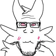 animal blush boykisser boykissersilly_cat cat_ear closed_mouth ear furry glasses hypnosis looking_at_you mauzymice neutral soyjak stubble subvariant:neutralplier variant:markiplier_soyjak // 800x800 // 79.8KB