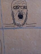 glasses irl lips open_mouth redraw soyjak stubble tagjak variant:a24_slowburn_soyjak // 346x461 // 253.5KB